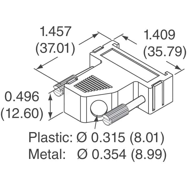 951-009-010R011 NorComp Inc.  Capots de connecteurs D-Sub en forme de D